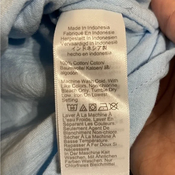 NWOT J.Crew Women Gauze Button-Up Shirt Light Blue Vacation Lightweight - Picture 8 of 8